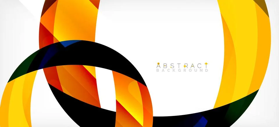 Geometric abstract background. Circle created with overlapping color shapes 스톡 일러스트
