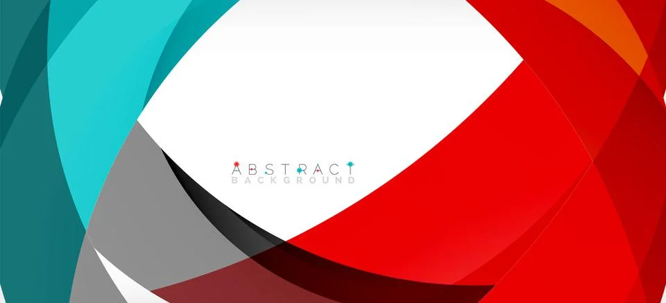 Geometric abstract background. Circle created with overlapping color shapes Stock Illustration