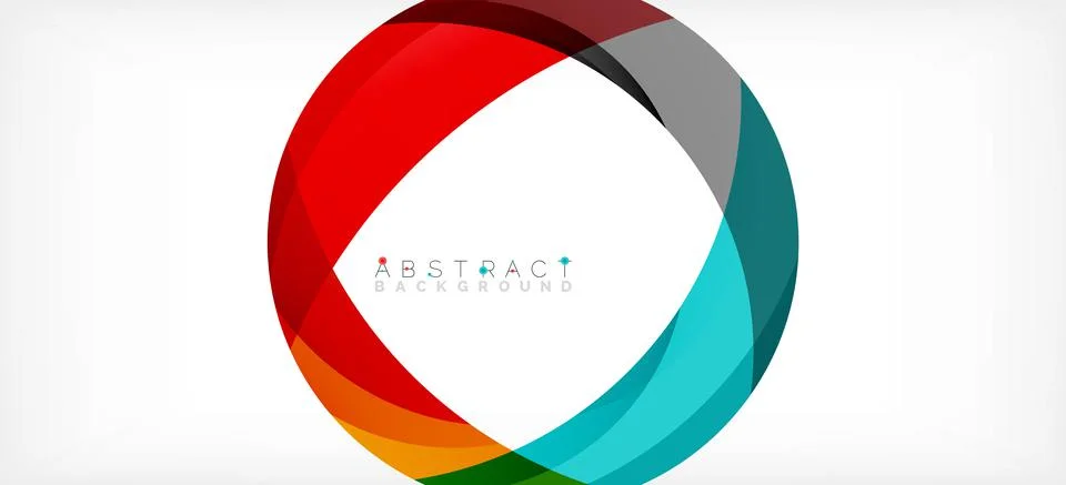 Geometric abstract background. Circle created with overlapping color shapes イラスト素材