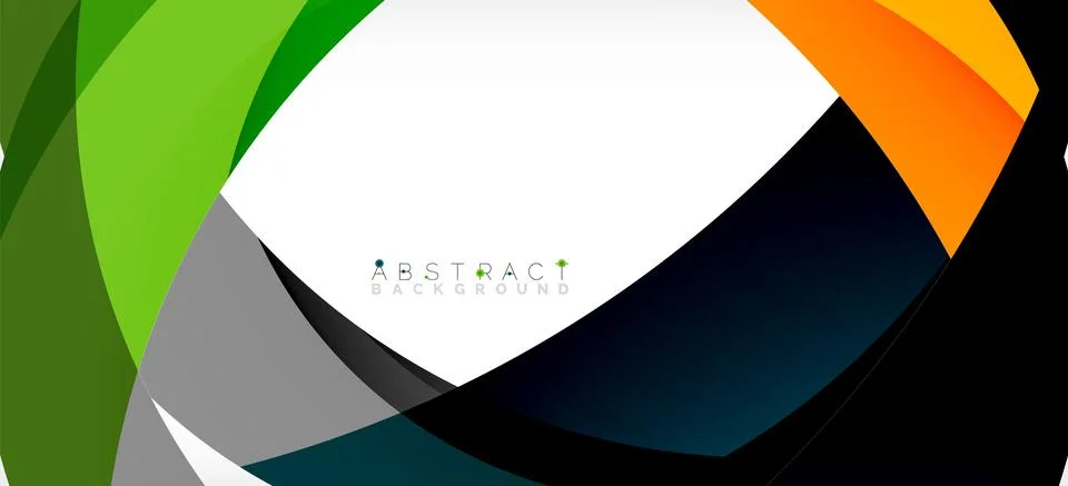 Geometric abstract background. Circle created with overlapping color shapes Illustrazione stock