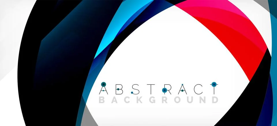 Geometric abstract background. Circle created with overlapping color shapes Illustrazione stock