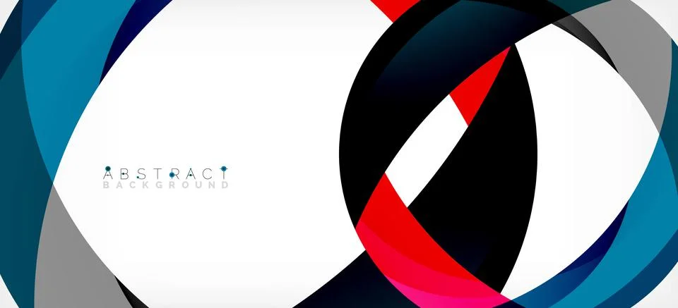 Geometric abstract background. Circle created with overlapping color shapes Illustrazione stock
