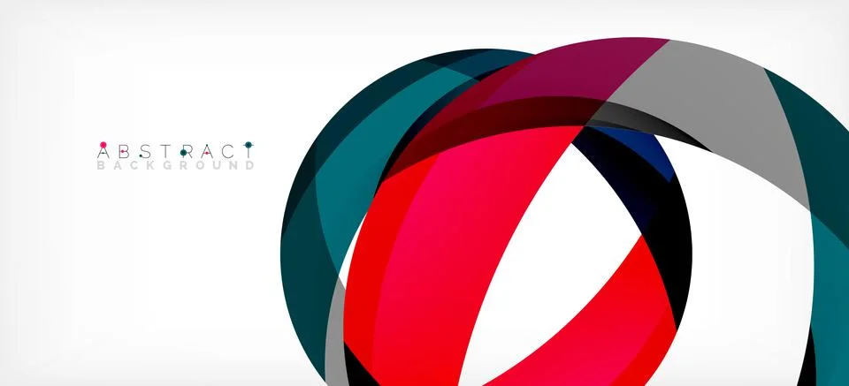 Geometric abstract background. Circle created with overlapping color shapes イラスト素材