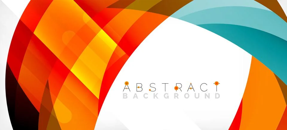 Geometric abstract background. Circle created with overlapping color shapes Illustrazione stock
