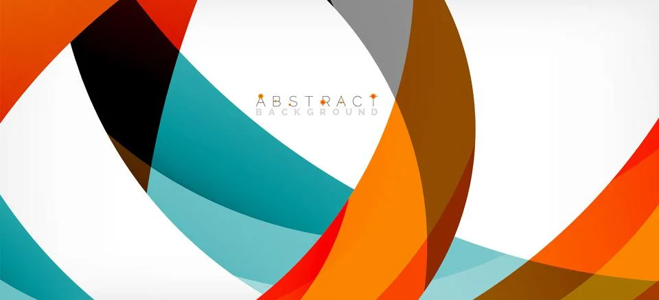 Geometric abstract background. Circle created with overlapping color shapes イラスト素材