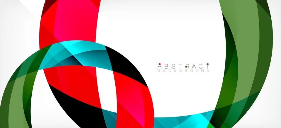 Geometric abstract background. Circle created with overlapping color shapes Illustrazione stock
