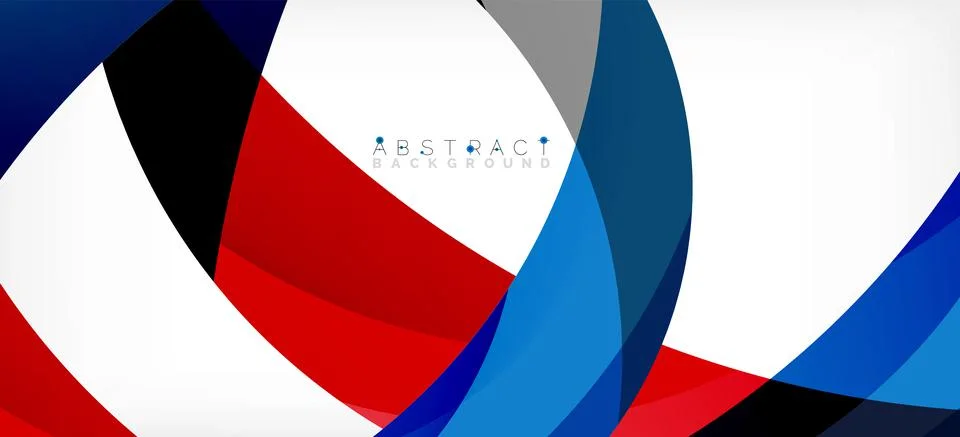 Geometric abstract background. Circle created with overlapping color shapes Illustrazione stock