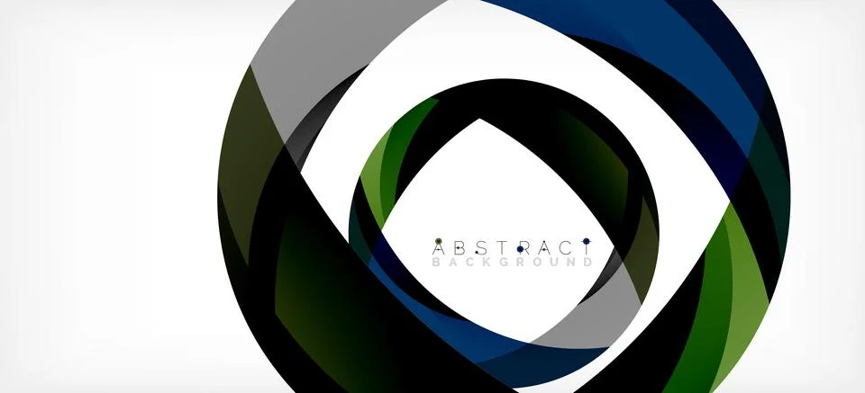 Geometric abstract background. Circle created with overlapping color shapes Stock Illustration