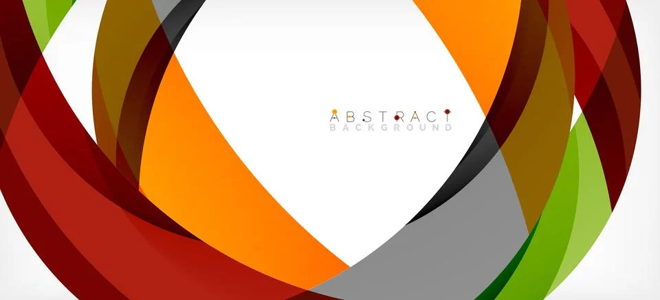 Geometric abstract background. Circle created with overlapping color shapes Illustrazione stock