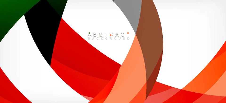 Geometric abstract background. Circle created with overlapping color shapes Illustrazione stock