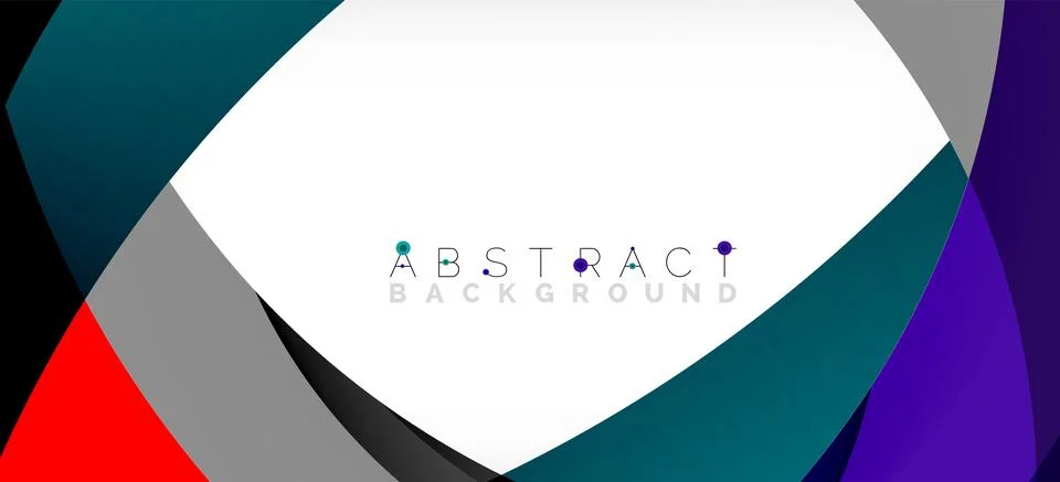 Geometric abstract background. Circle created with overlapping color shapes Illustrazione stock