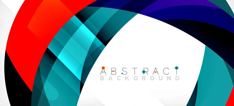 Geometric abstract background. Circle created with overlapping color shapes Illustrazione stock