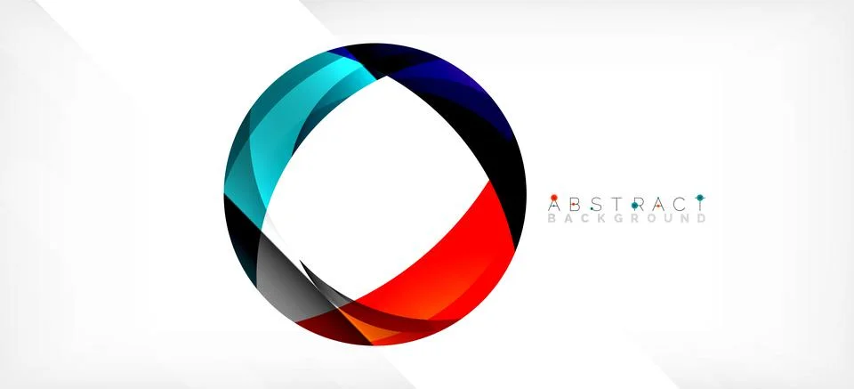 Geometric abstract background. Circle created with overlapping color shapes Illustrazione stock