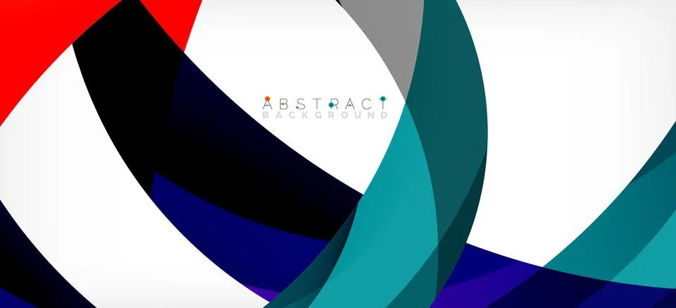Geometric abstract background. Circle created with overlapping color shapes Illustrazione stock