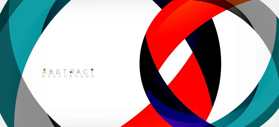 Geometric abstract background. Circle created with overlapping color shapes Illustrazione stock