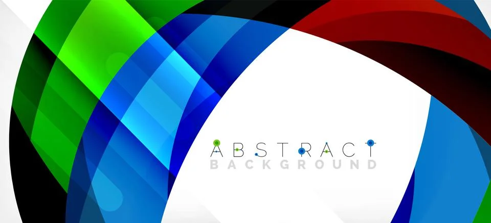 Geometric abstract background. Circle created with overlapping color shapes 스톡 일러스트
