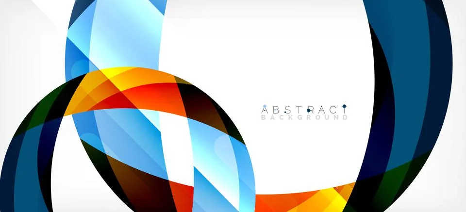 Geometric abstract background. Circle created with overlapping color shapes イラスト素材