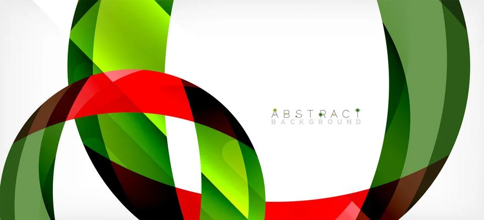 Geometric abstract background. Circle created with overlapping color shapes Illustrazione stock