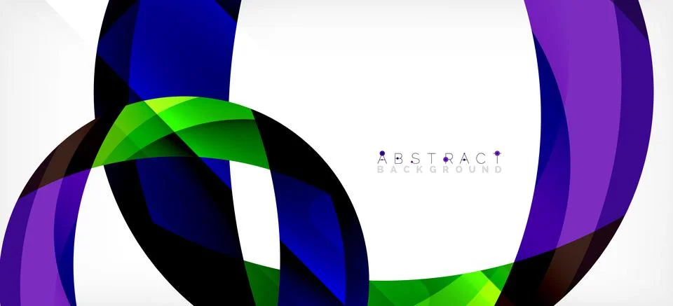 Geometric abstract background. Circle created with overlapping color shapes Illustrazione stock