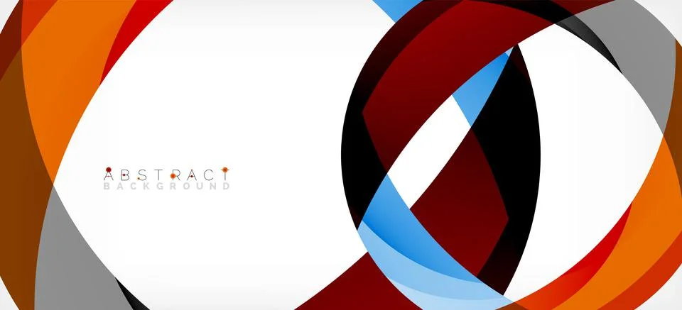 Geometric abstract background. Circle created with overlapping color shapes イラスト素材