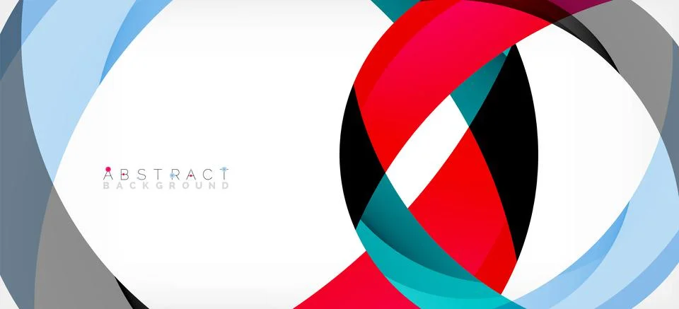 Geometric abstract background. Circle created with overlapping color shapes Illustrazione stock