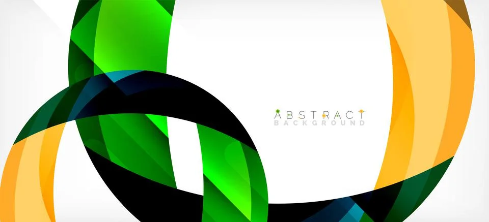 Geometric abstract background. Circle created with overlapping color shapes 스톡 일러스트