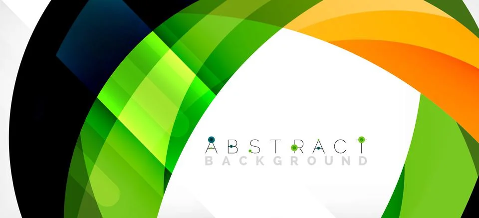 Geometric abstract background. Circle created with overlapping color shapes Illustrazione stock