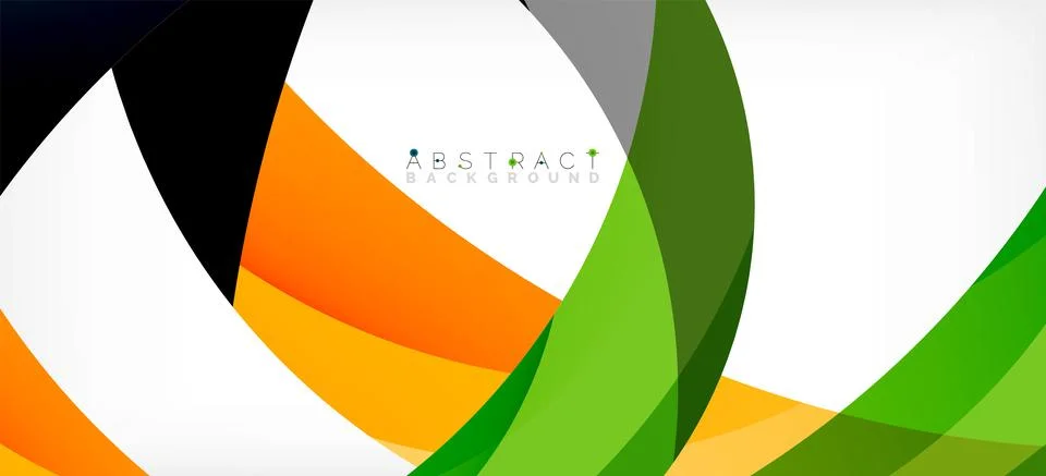Geometric abstract background. Circle created with overlapping color shapes Stock Illustration