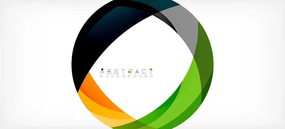 Geometric abstract background. Circle created with overlapping color shapes Illustrazione stock