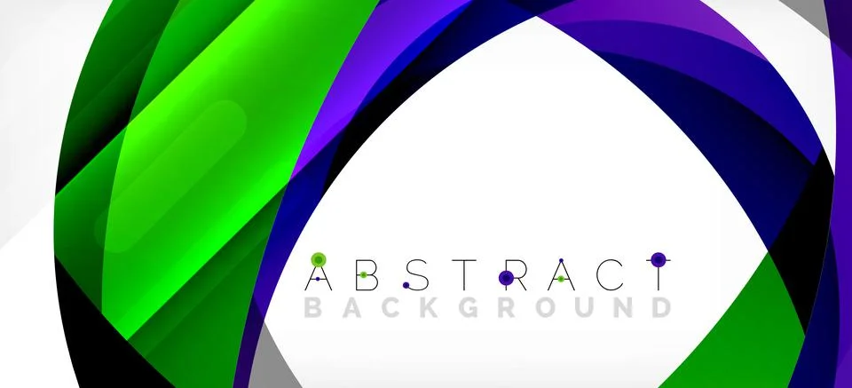 Geometric abstract background. Circle created with overlapping color shapes 스톡 일러스트