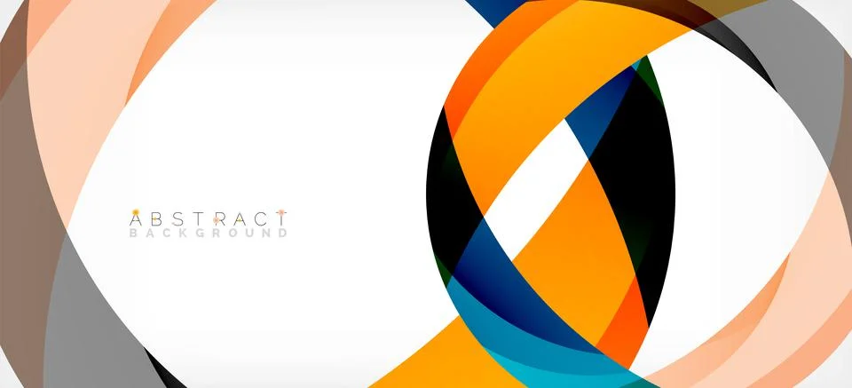 Geometric abstract background. Circle created with overlapping color shapes 스톡 일러스트
