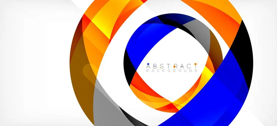 Geometric abstract background. Circle created with overlapping color shapes 스톡 일러스트