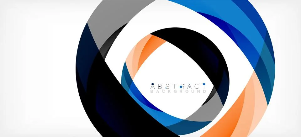 Geometric abstract background. Circle created with overlapping color shapes 스톡 일러스트