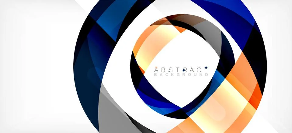Geometric abstract background. Circle created with overlapping color shapes Illustrazione stock