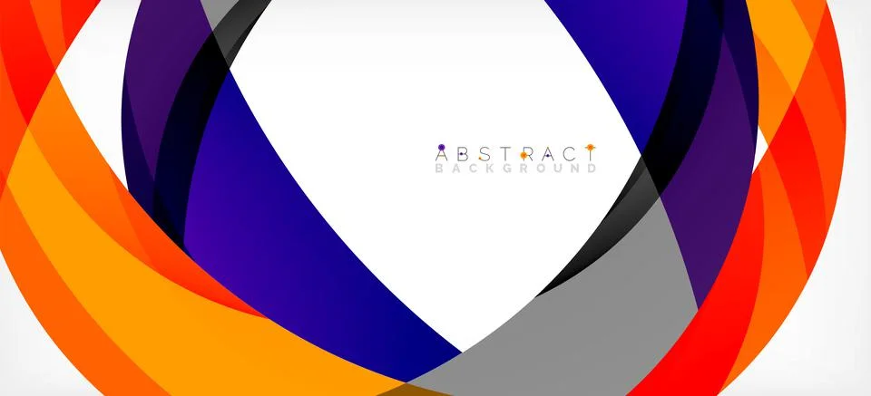 Geometric abstract background. Circle created with overlapping color shapes Stock Illustration