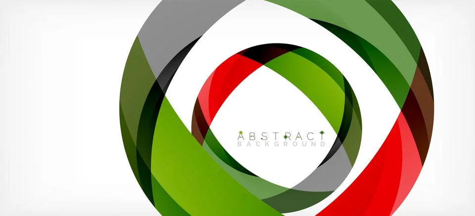 Geometric abstract background. Circle created with overlapping color shapes Illustrazione stock