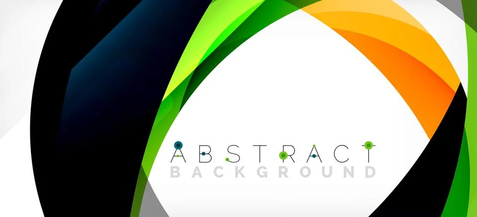 Geometric abstract background. Circle created with overlapping color shapes 스톡 일러스트