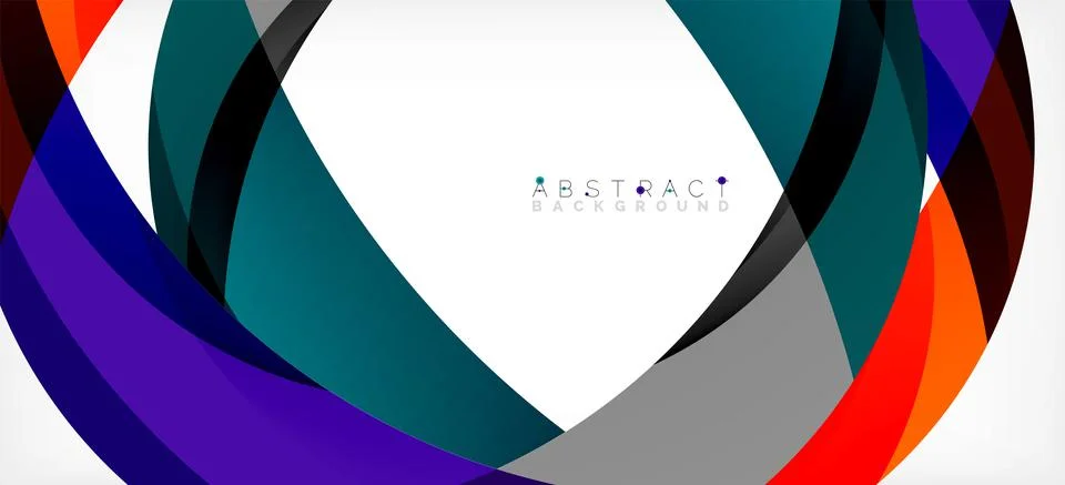 Geometric abstract background. Circle created with overlapping color shapes Illustrazione stock