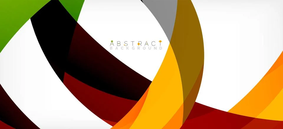 Geometric abstract background. Circle created with overlapping color shapes Illustrazione stock