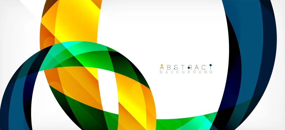 Geometric abstract background. Circle created with overlapping color shapes イラスト素材