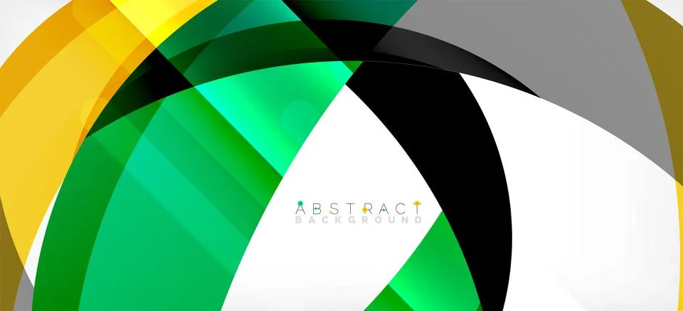 Geometric abstract background. Circle created with overlapping color shapes Illustrazione stock