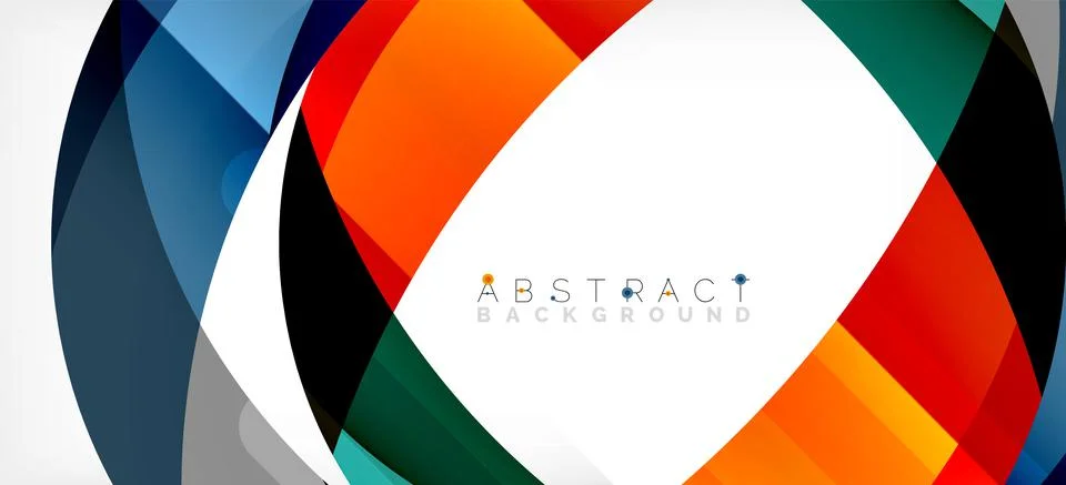 Geometric abstract background. Circle created with overlapping color shapes Illustrazione stock