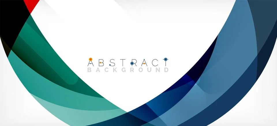 Geometric abstract background. Circle created with overlapping color shapes Illustrazione stock