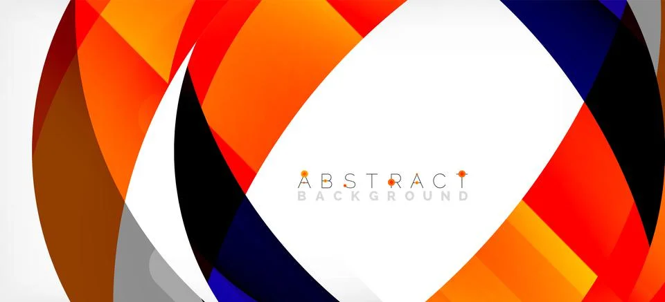 Geometric abstract background. Circle created with overlapping color shapes 스톡 일러스트