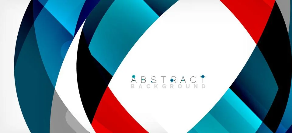 Geometric abstract background. Circle created with overlapping color shapes 스톡 일러스트