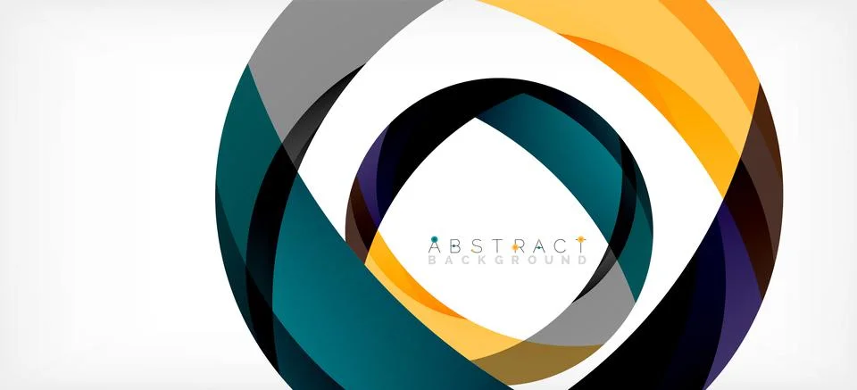 Geometric abstract background. Circle created with overlapping color shapes イラスト素材