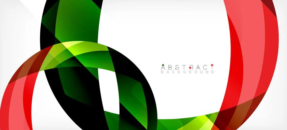 Geometric abstract background. Circle created with overlapping color shapes Illustrazione stock
