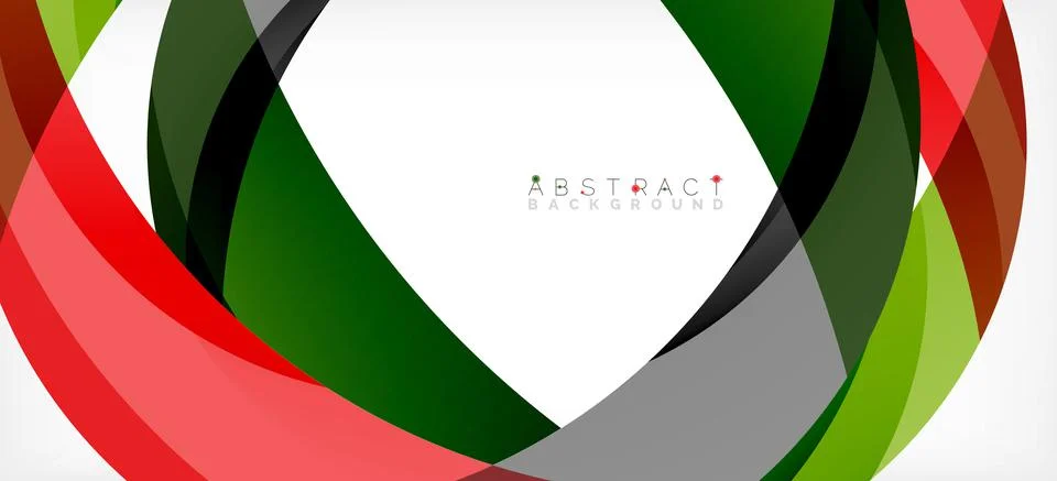 Geometric abstract background. Circle created with overlapping color shapes 스톡 일러스트