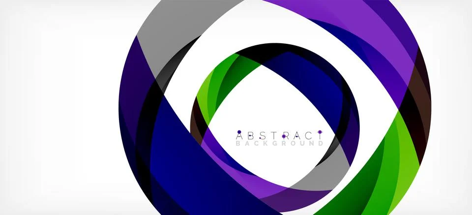 Geometric abstract background. Circle created with overlapping color shapes 스톡 일러스트