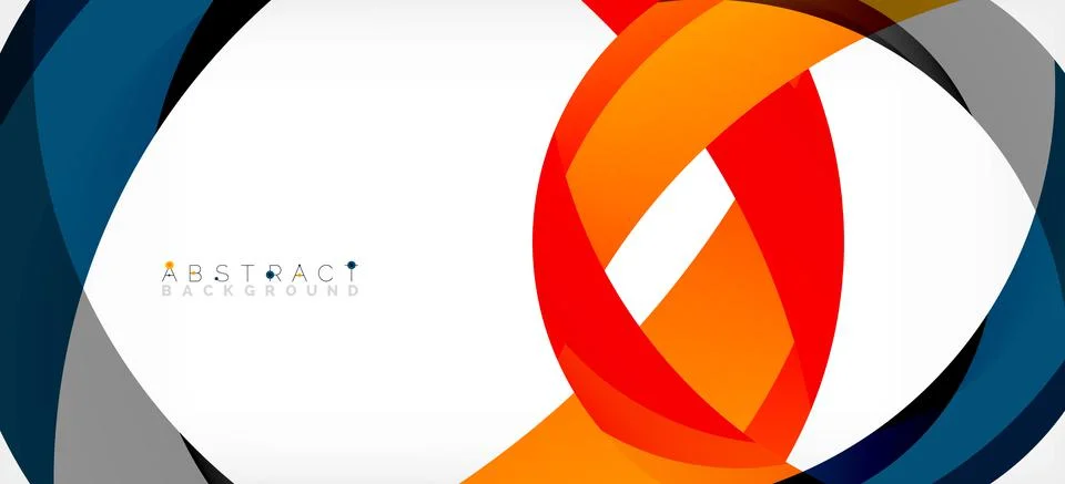 Geometric abstract background. Circle created with overlapping color shapes Stock Illustration